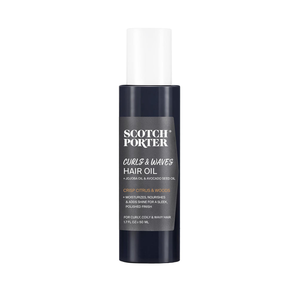 Scotch Porter Curls and Waves Hair Oil bottle ready for smooth, frizz-free styling