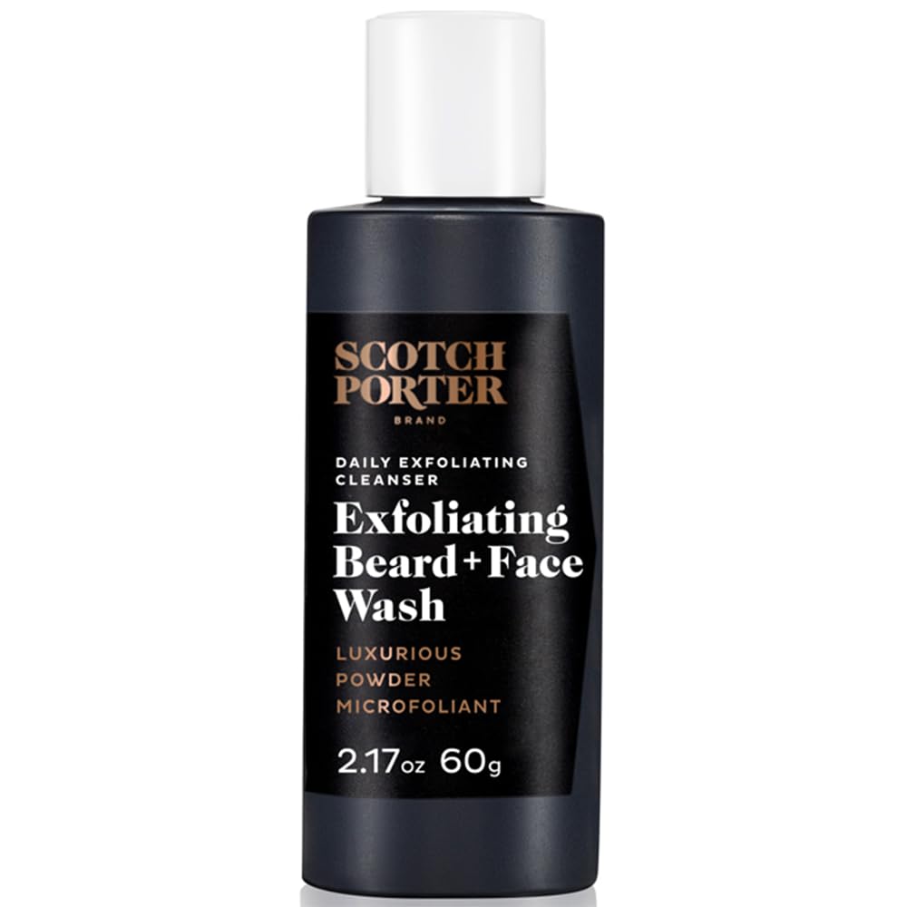 Scotch Porter Exfoliating Beard Wash bottle front view for travel-ready grooming