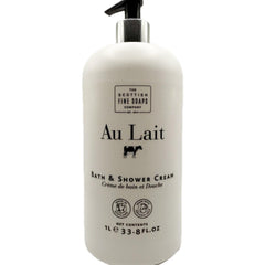 Scottish Fine Soaps Au Lait bath cream bottle - premium cleansing with organic milk for pampering skin