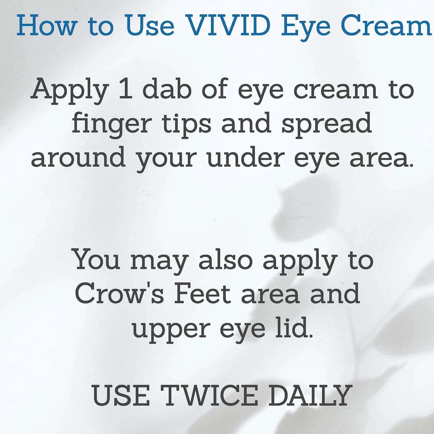 Script Essentials VIVID Eye Cream application, gentle patting around the orbital bone.