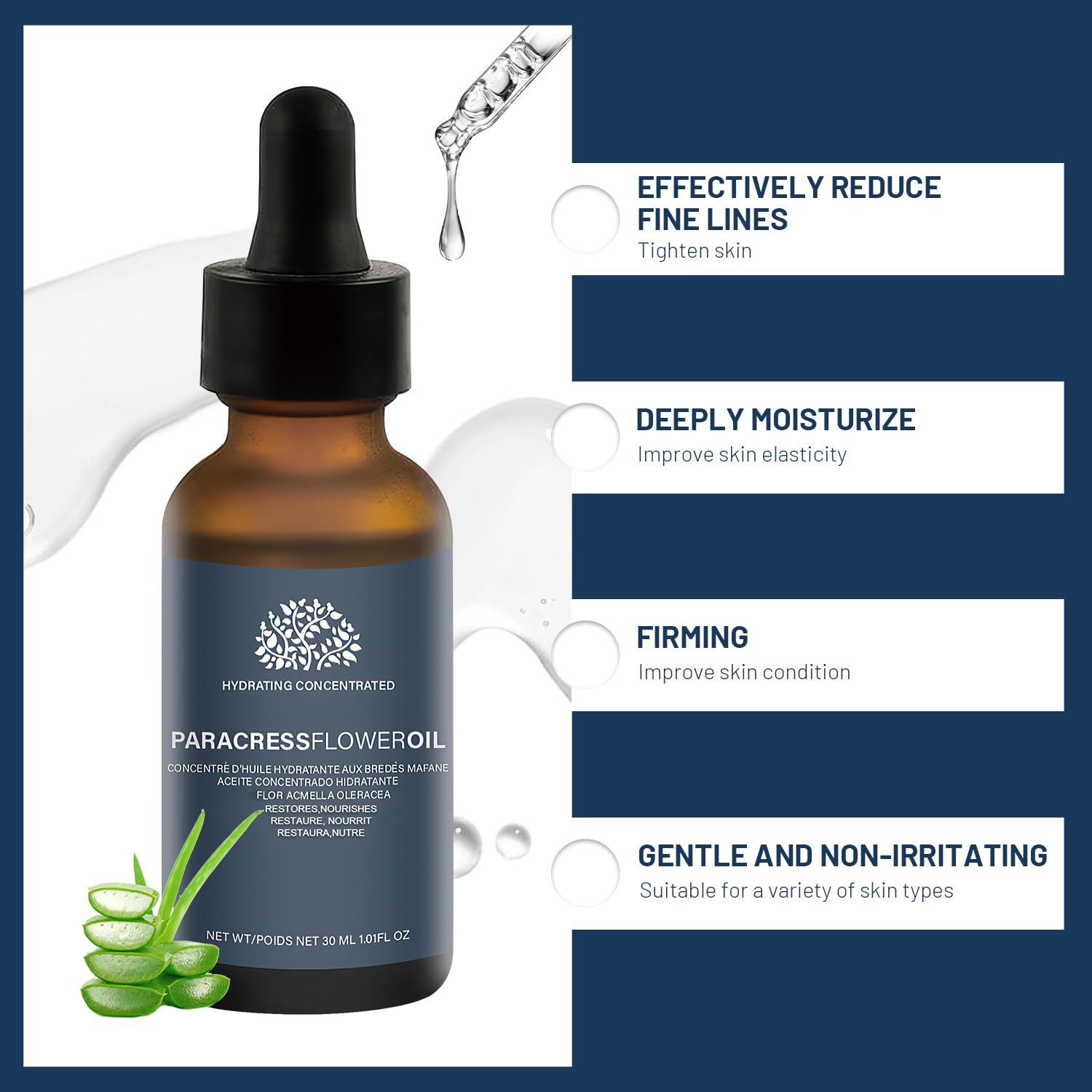 Scrlous Paracress natural ingredients photo emphasizes plant-based hydration.
