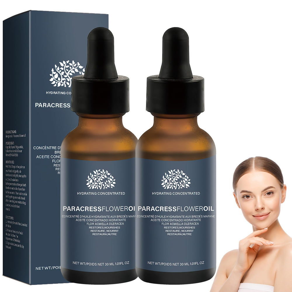Scrlous Paracress Oil bottle pour enables easy daily hydration for radiant skin.