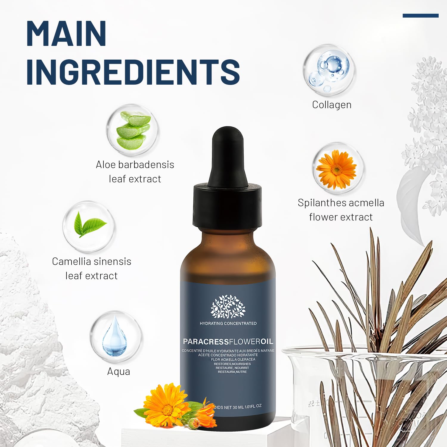 Scrlous Paracress Oil hand application shows warm, quick absorption.