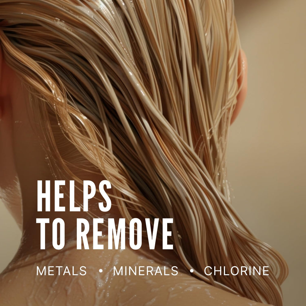 Scruples Clarifying Shampoo lathering on hair for thorough cleansing