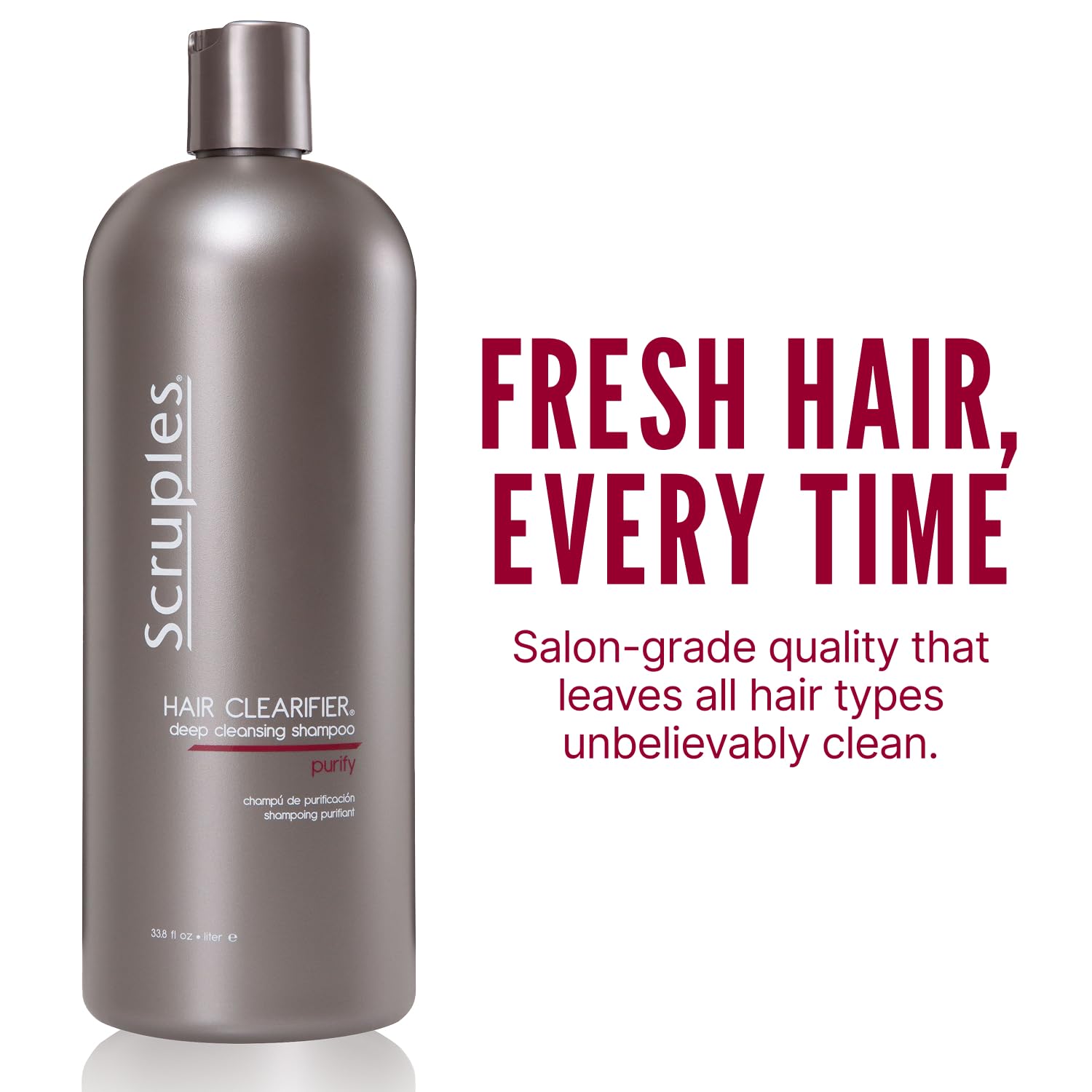 Scruples Hair Clearifier Shampoo pump application shows even distribution for use