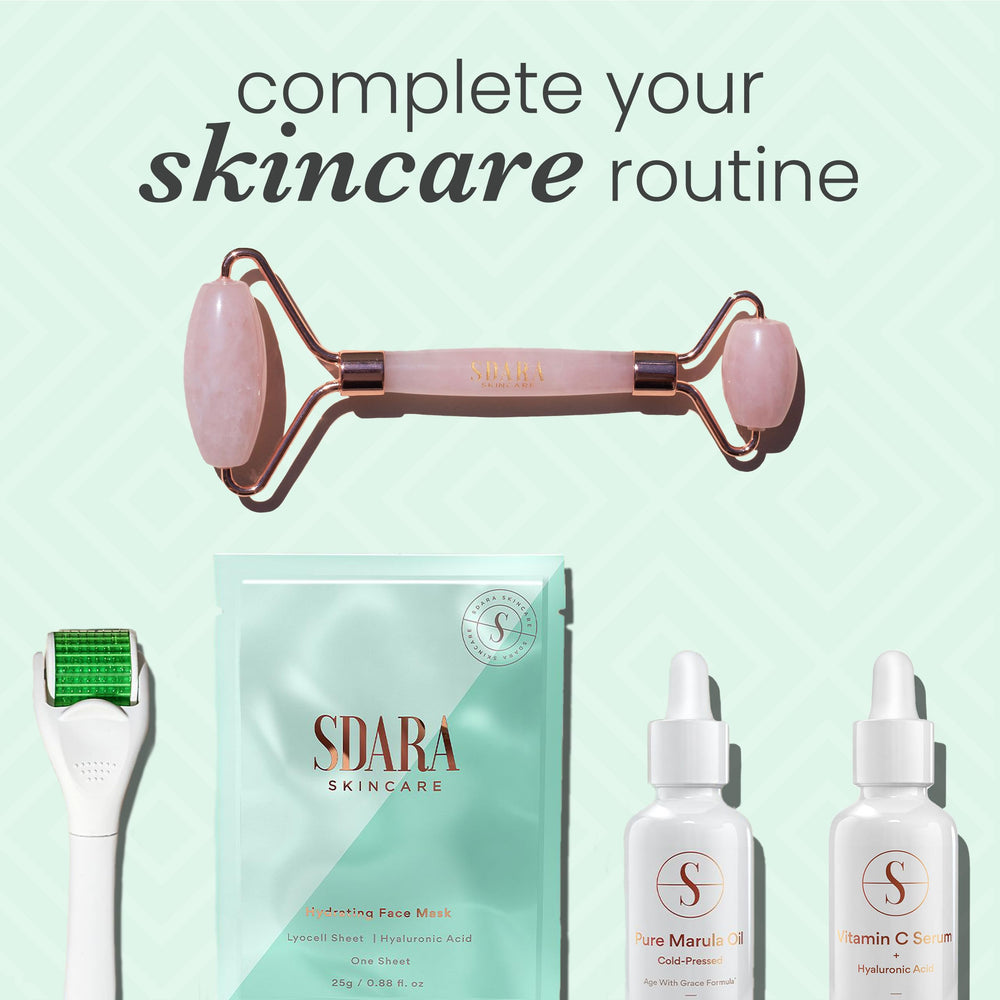 Sdara Skincare Derma Roller compact size fits bags.