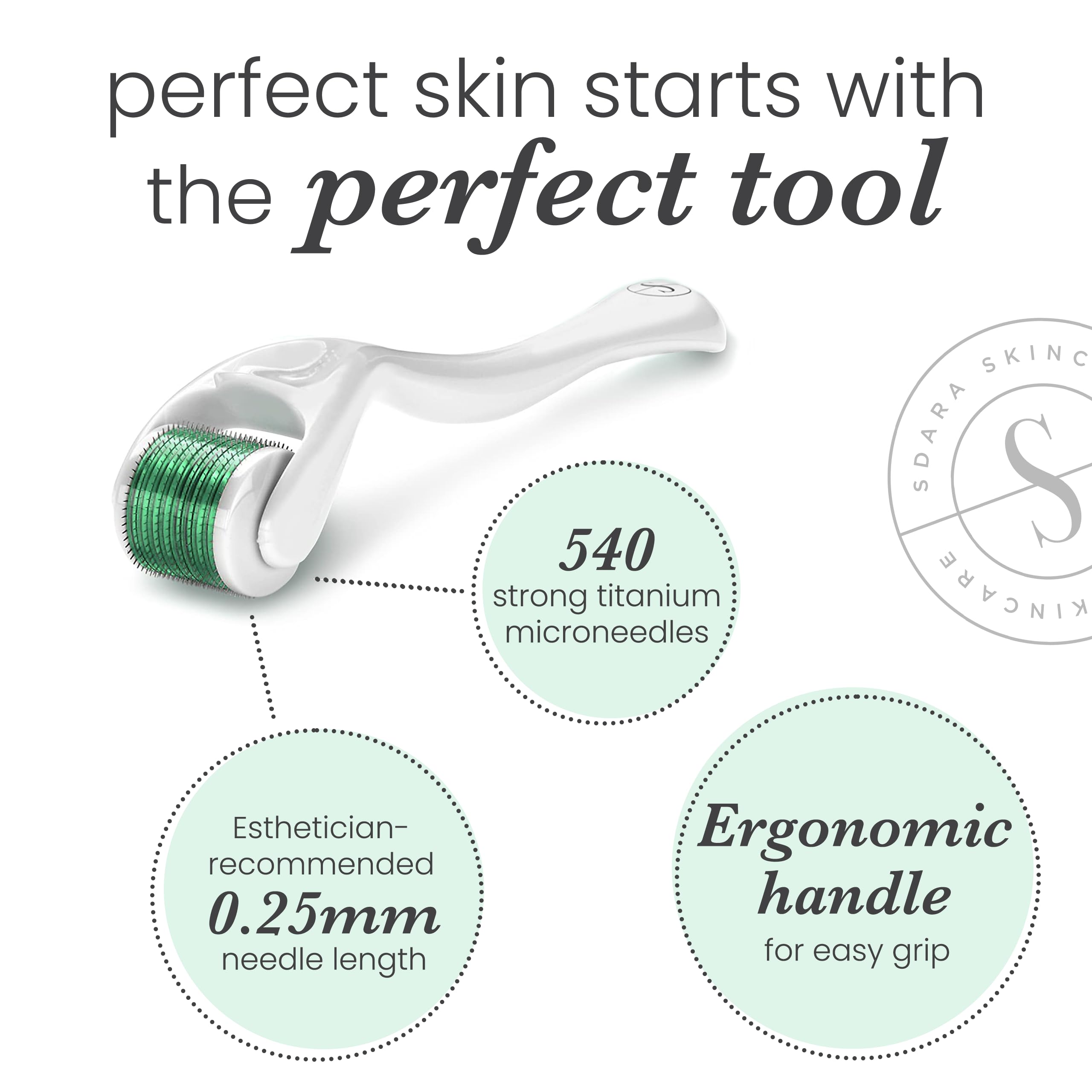 Sdara Skincare Derma Roller on-the-go case supports hygiene.