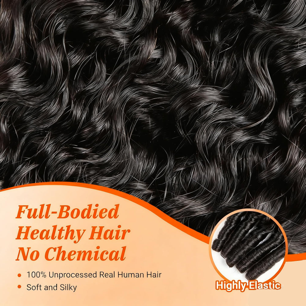 Sdferlin Burmese Curly Bundles 18-inch length for fuller movement.