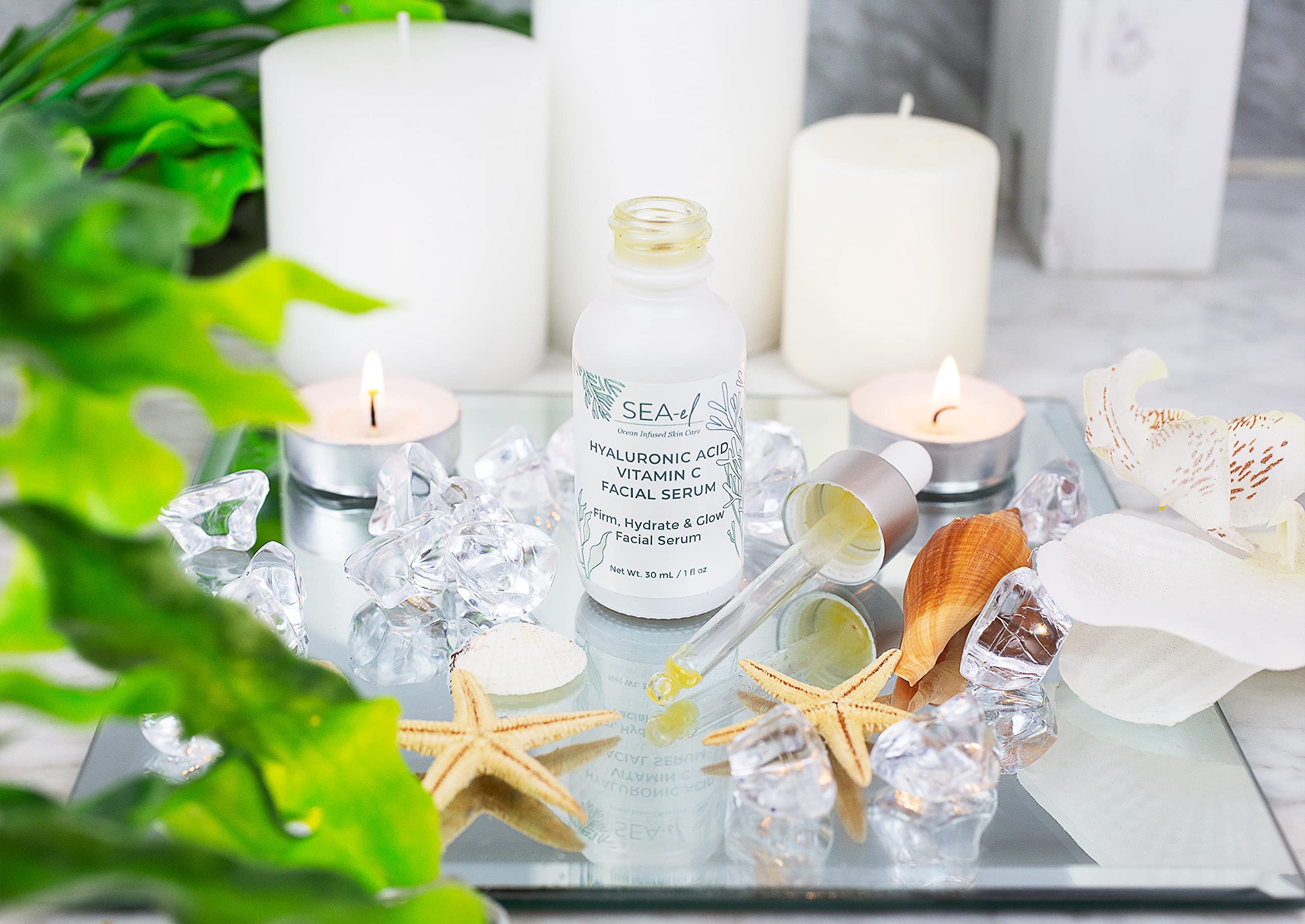 Sea-El vegan cruelty free label on Sea-El Serum Drops.