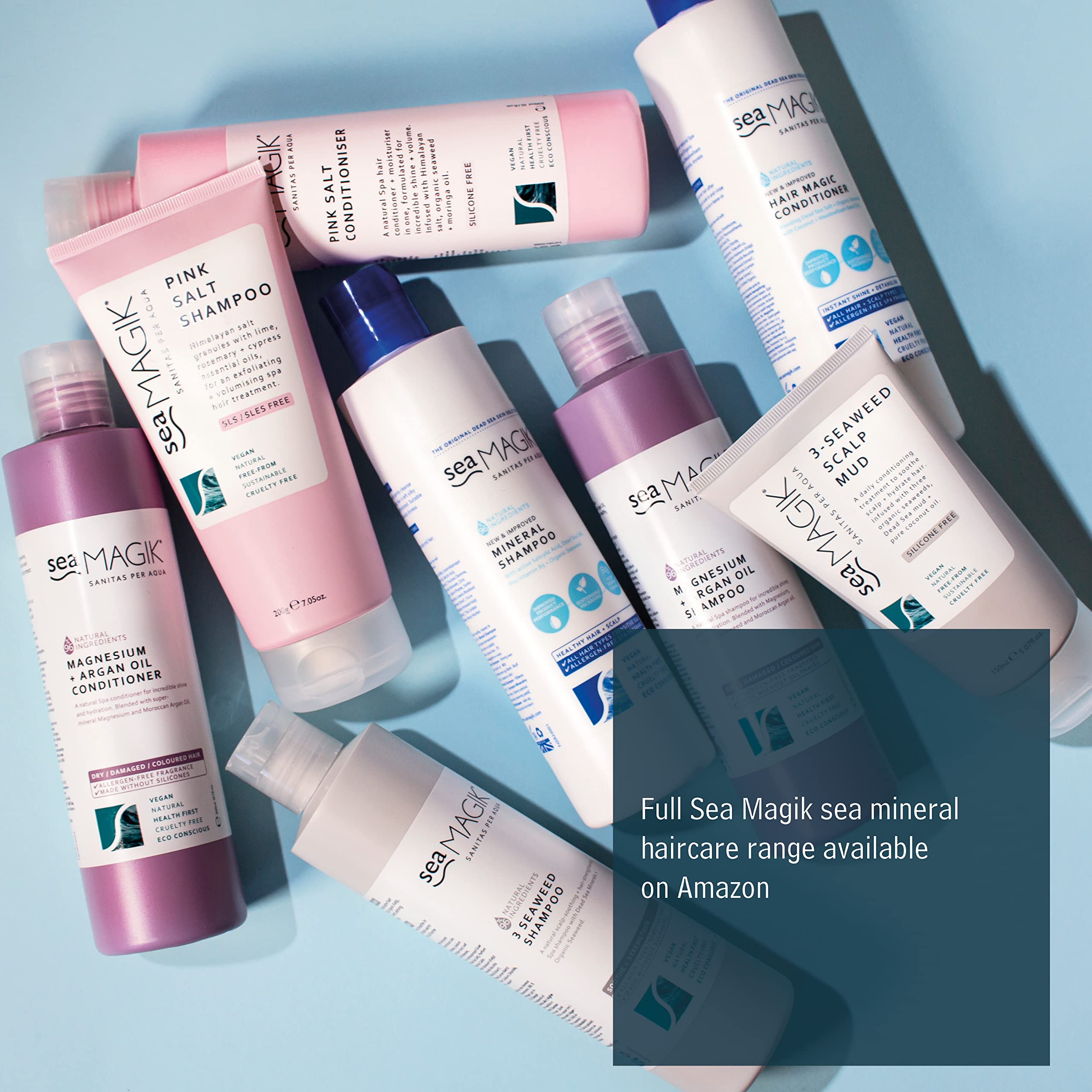 Sea Magik Pink Salt Shampoo hair after use shows subtle shine