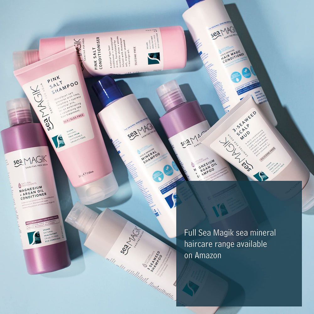 Sea Magik Pink Salt Shampoo hair after use shows subtle shine