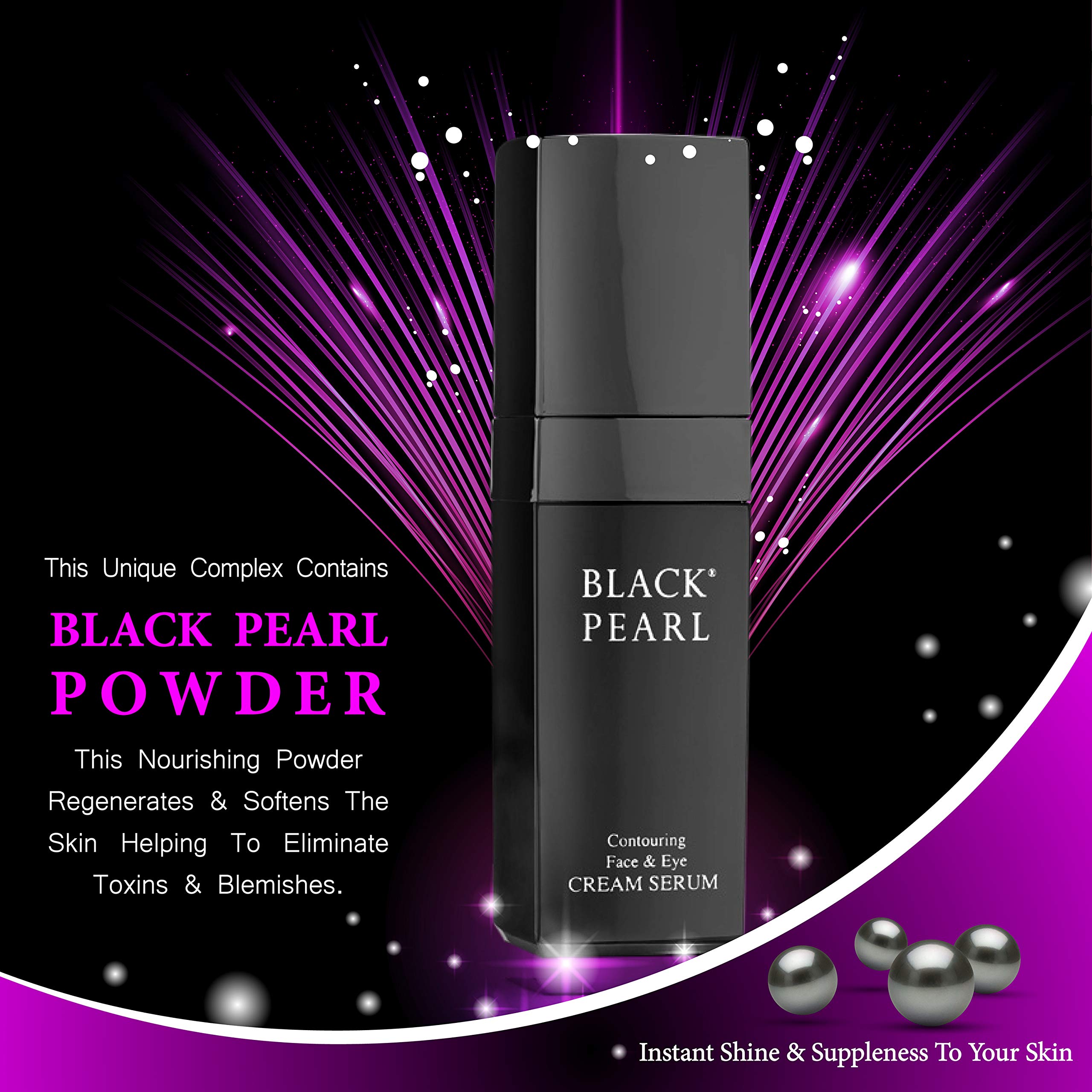 Sea of Spa Black Pearl serum texture closeup shows creamy, luxurious consistency.