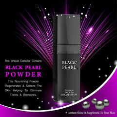 Sea of Spa Black Pearl serum texture closeup shows creamy, luxurious consistency.