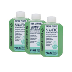 Sea to Summit Trek bottle, compact travel conditioning shampoo for on the go