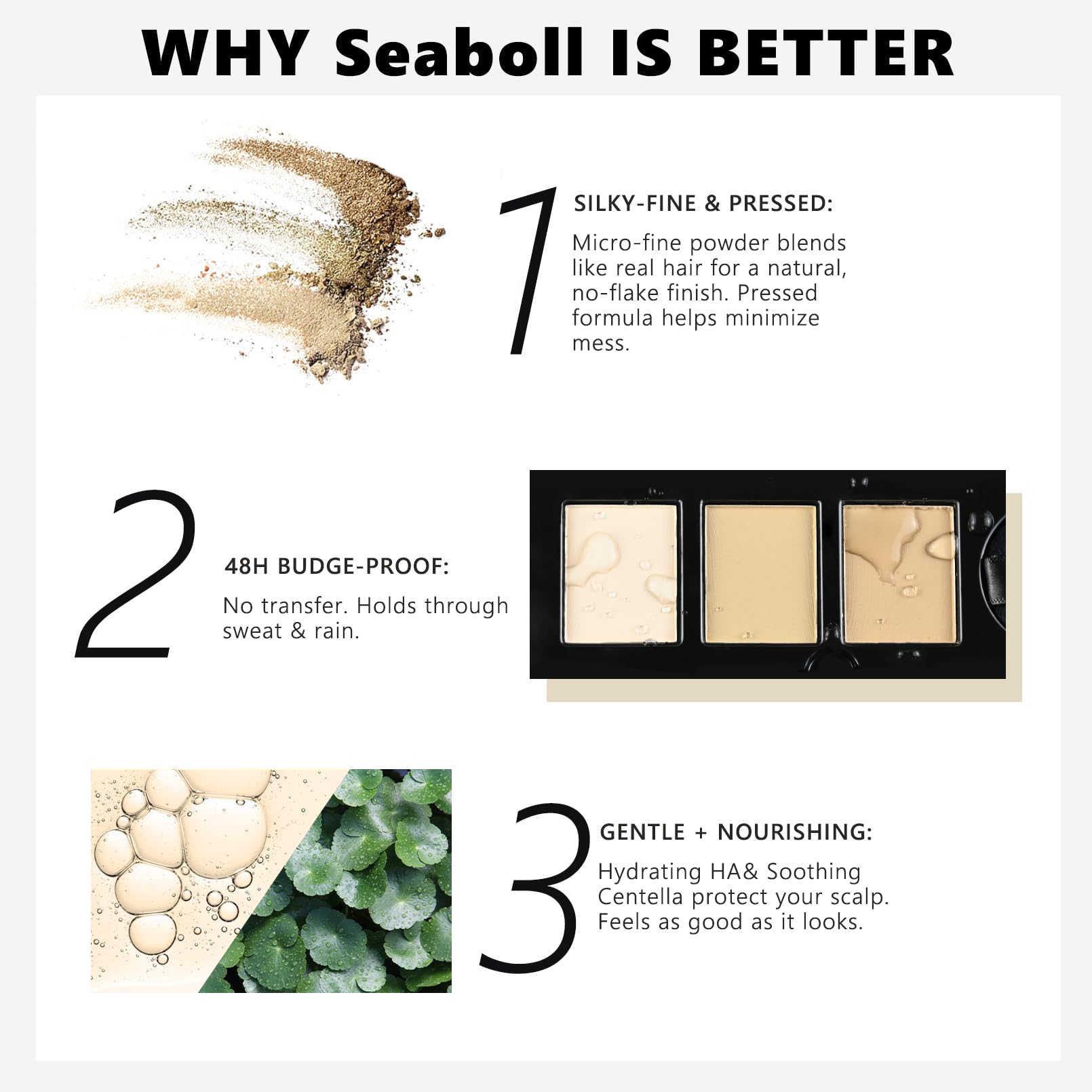Seaboll soft puff for quick coverage over larger thinning areas.