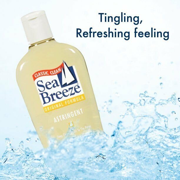 Sea Breeze Astringent Original label closeup showing classic design and branding.