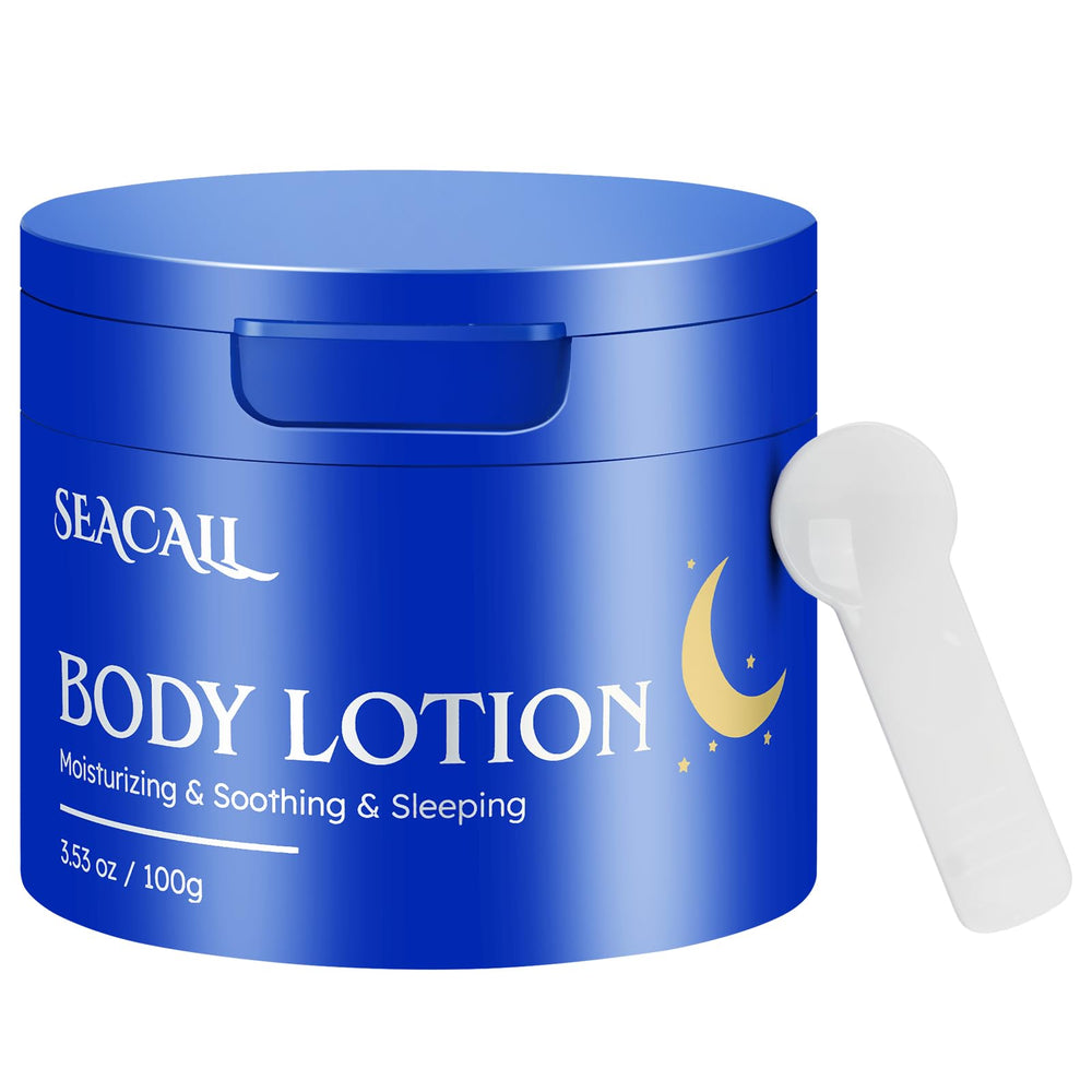 Seacall lotion close-up shows lightweight, quick-absorbing finish