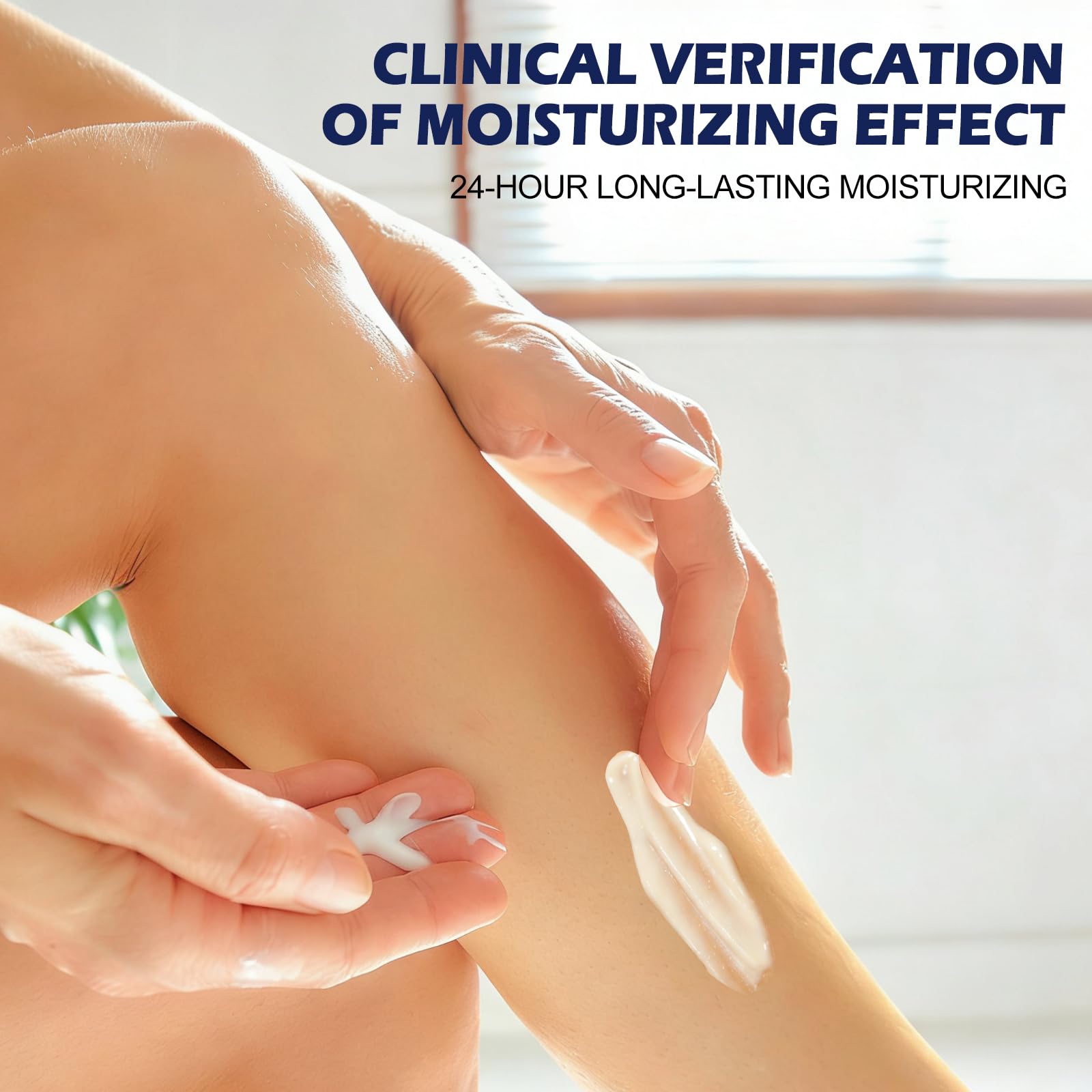 Seacall lotion on elbow for dry-skin care
