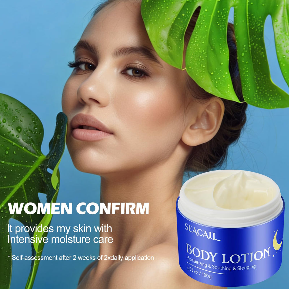 Seacall lotion on nightstand for fragrance-free routine