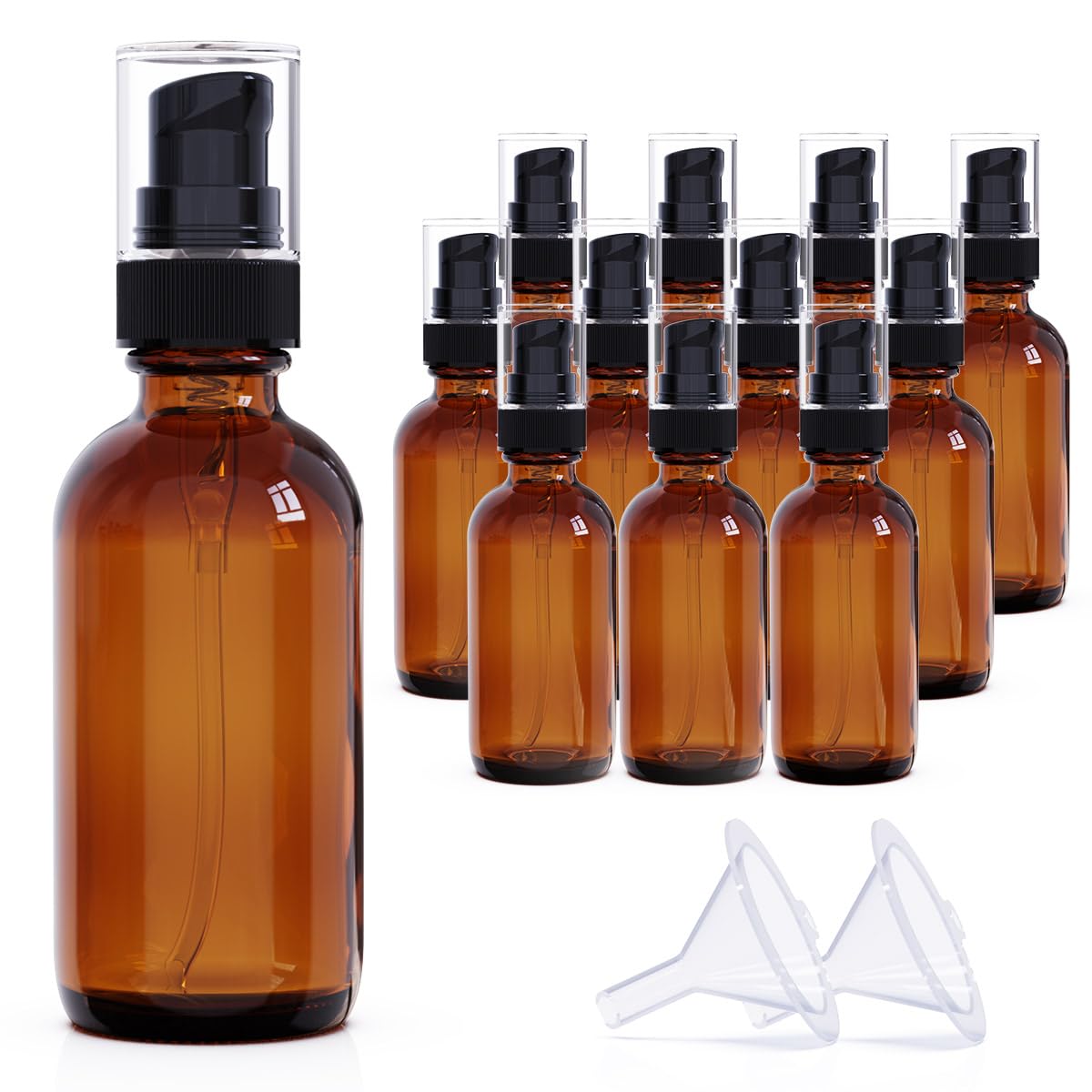 Seafulee amber glass pump bottle 60ml for lotions and serums