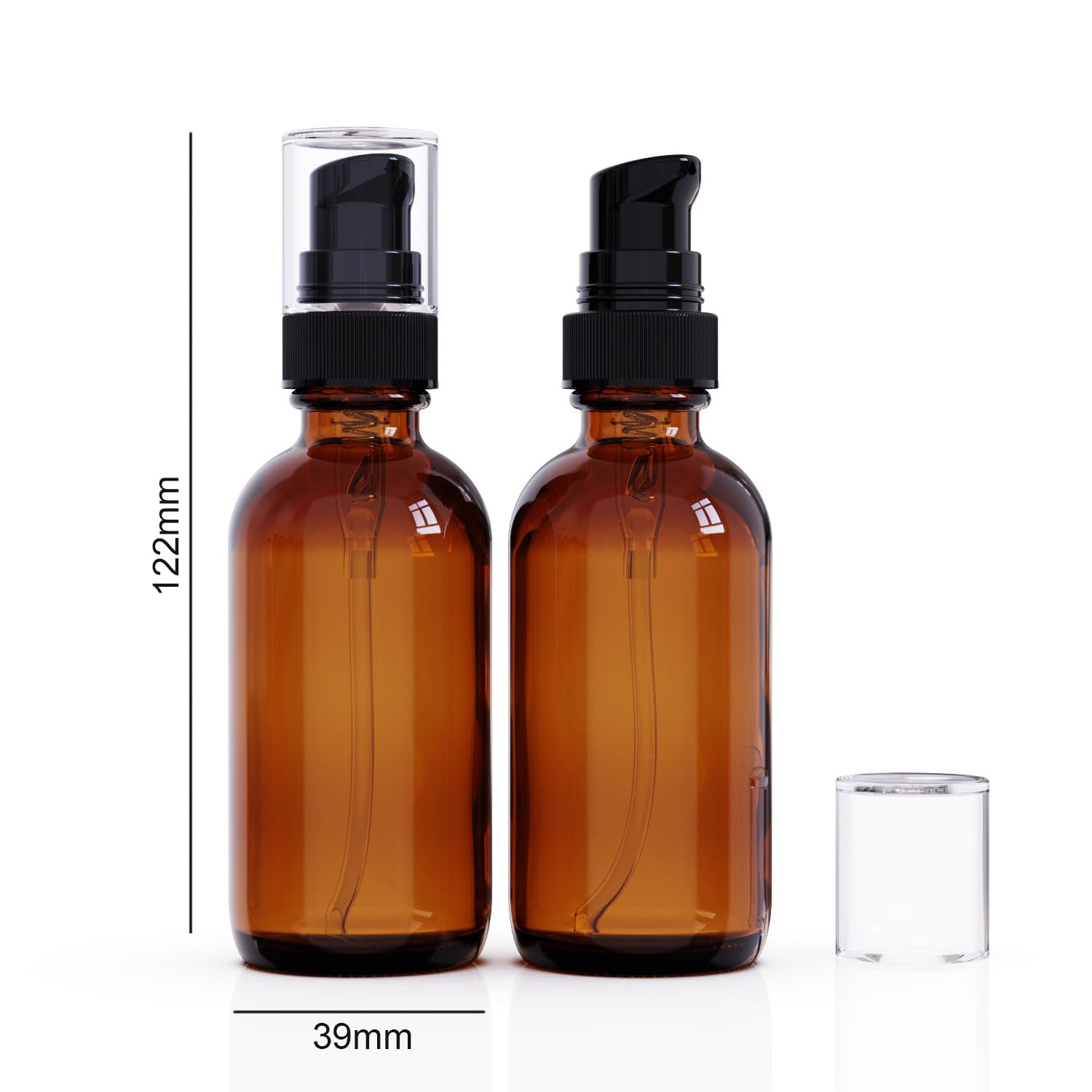 Seafulee bottle with black top pump cap for controlled dispensing