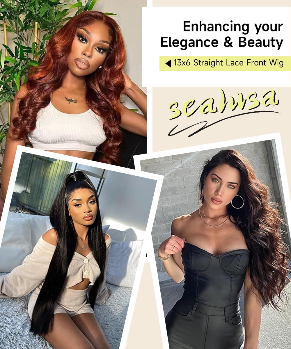 Sealusa natural black 30-inch wig suits parties and weddings