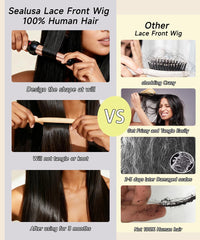 Sealusa straight virgin hair wig features natural scalp-like appearance for seamless styling