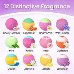 SeasonBliss bath bombs colorful swirls, perfect for mood-boosting baths.