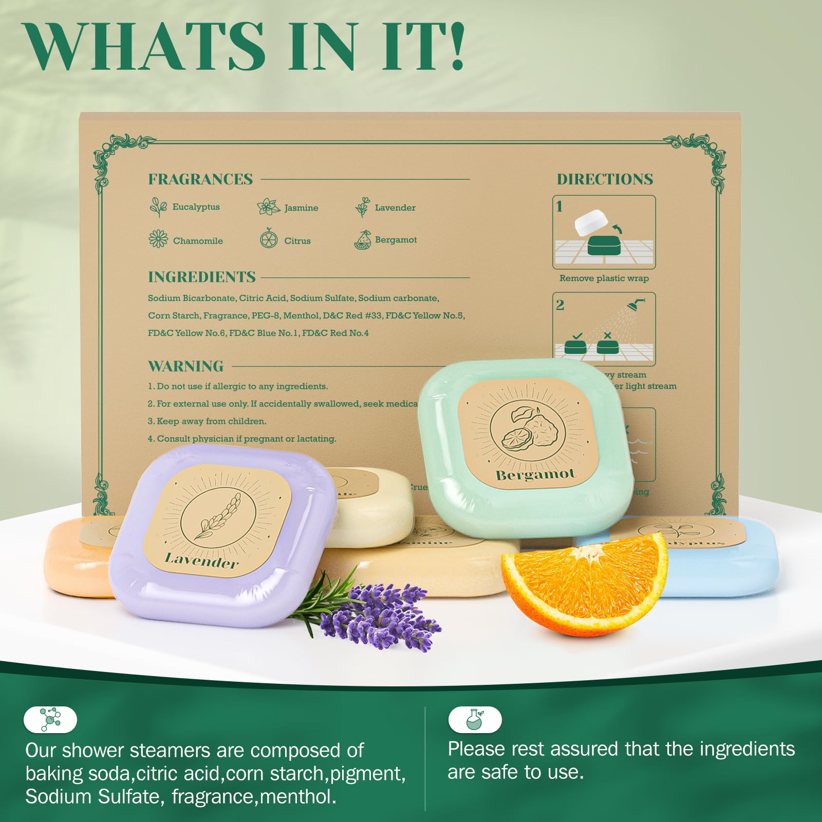 SeasonBliss citrus orange steamer delivers fresh, zesty aroma during your shower.