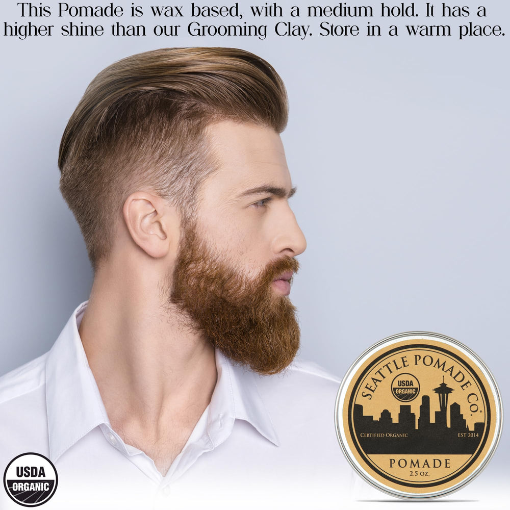 Seattle Pomade Co. lifestyle shot of active styling with pomade.