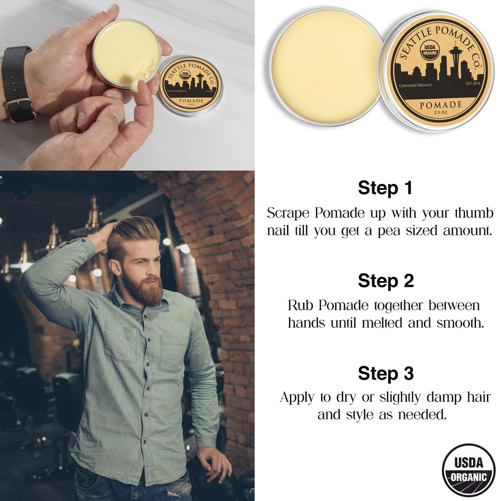Seattle Pomade Co. hair texture image showing added thickness.