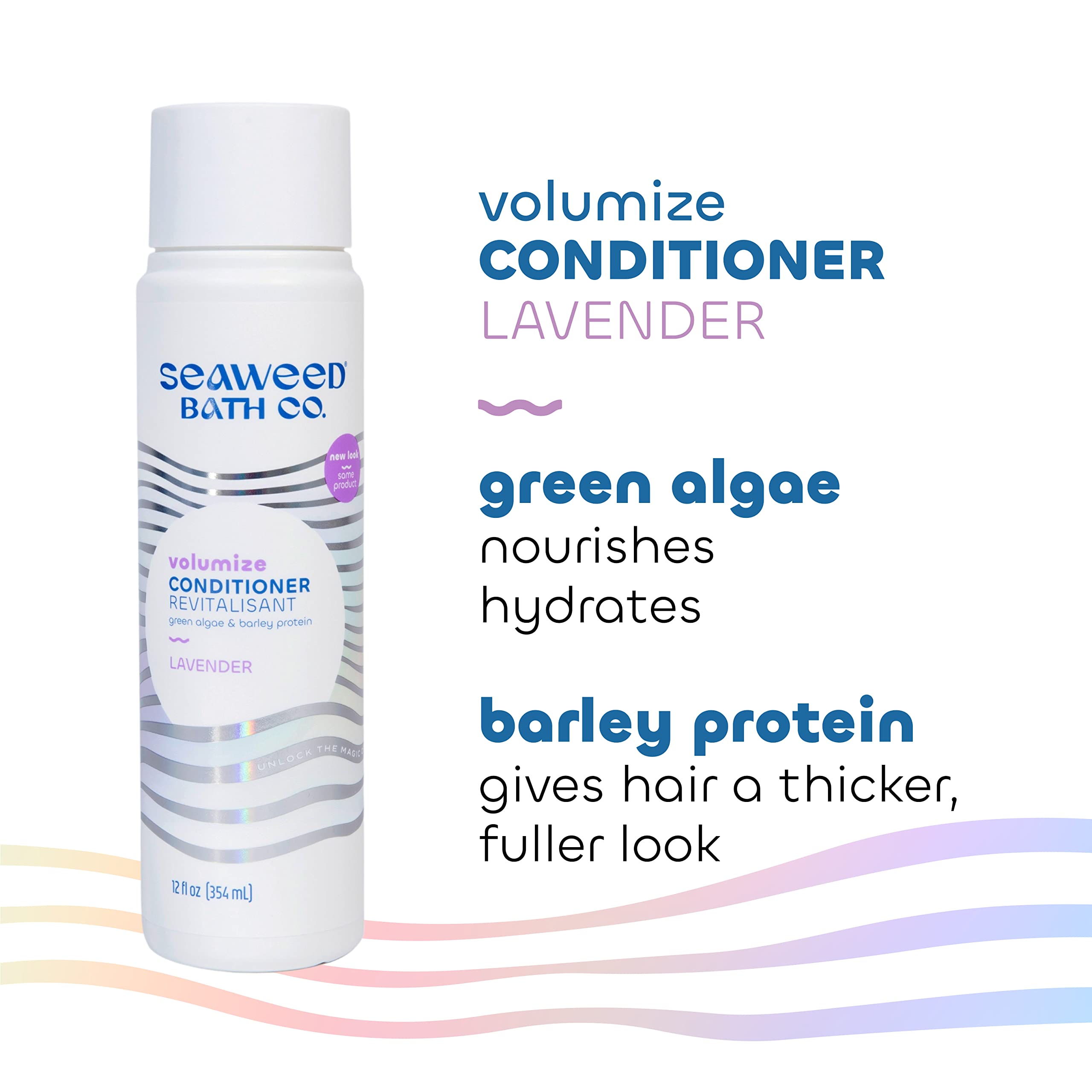 Seaweed Bath Co. Barley protein focus suggests lightweight volume for fine hair.