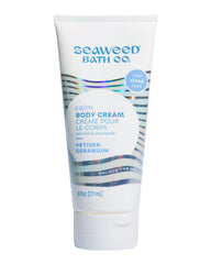 The Seaweed Bath Co. Calm Body Cream bottle provides soothing nightly moisture.