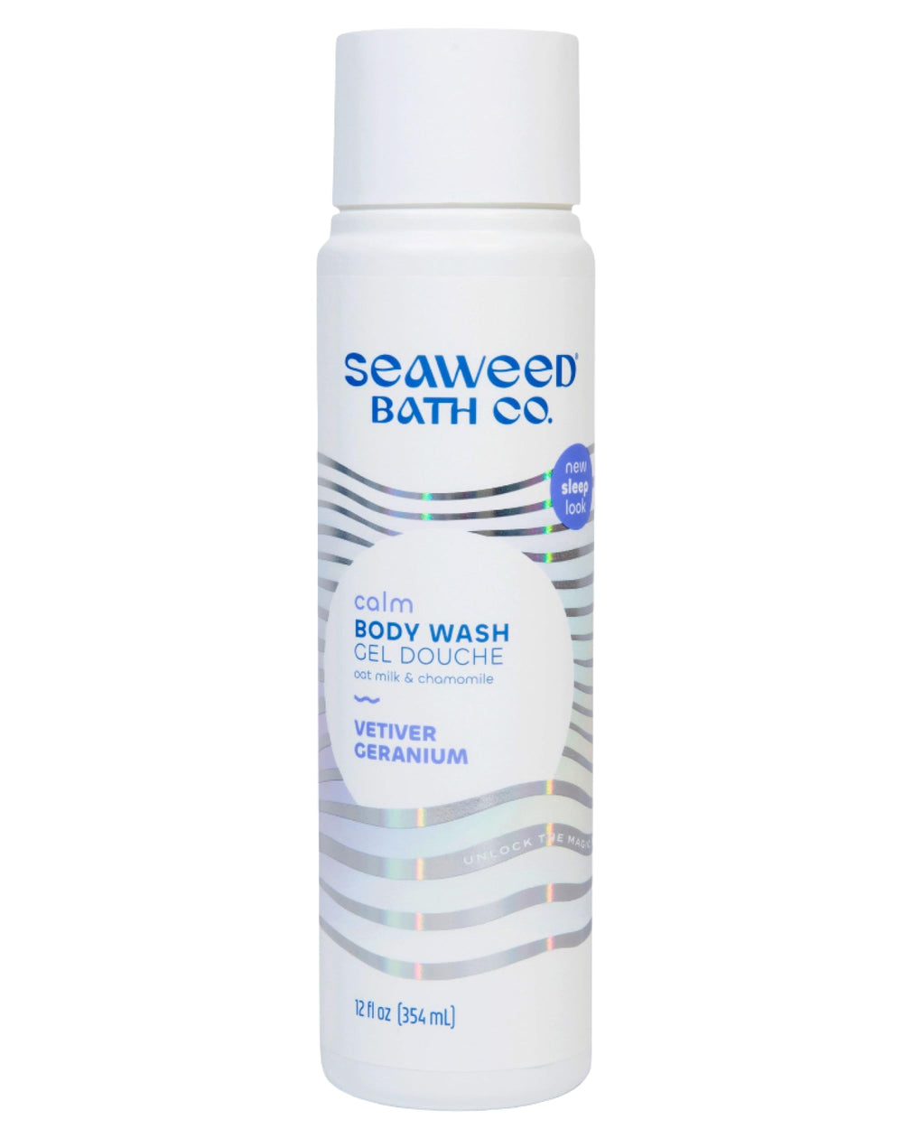 The Seaweed Bath Co. Calm Body Wash bottle with Vetiver Geranium for soothing clean