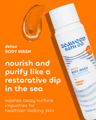 Seaweed Bath Co. Detox Body Wash foamy lather for a skin-softening cleanse.