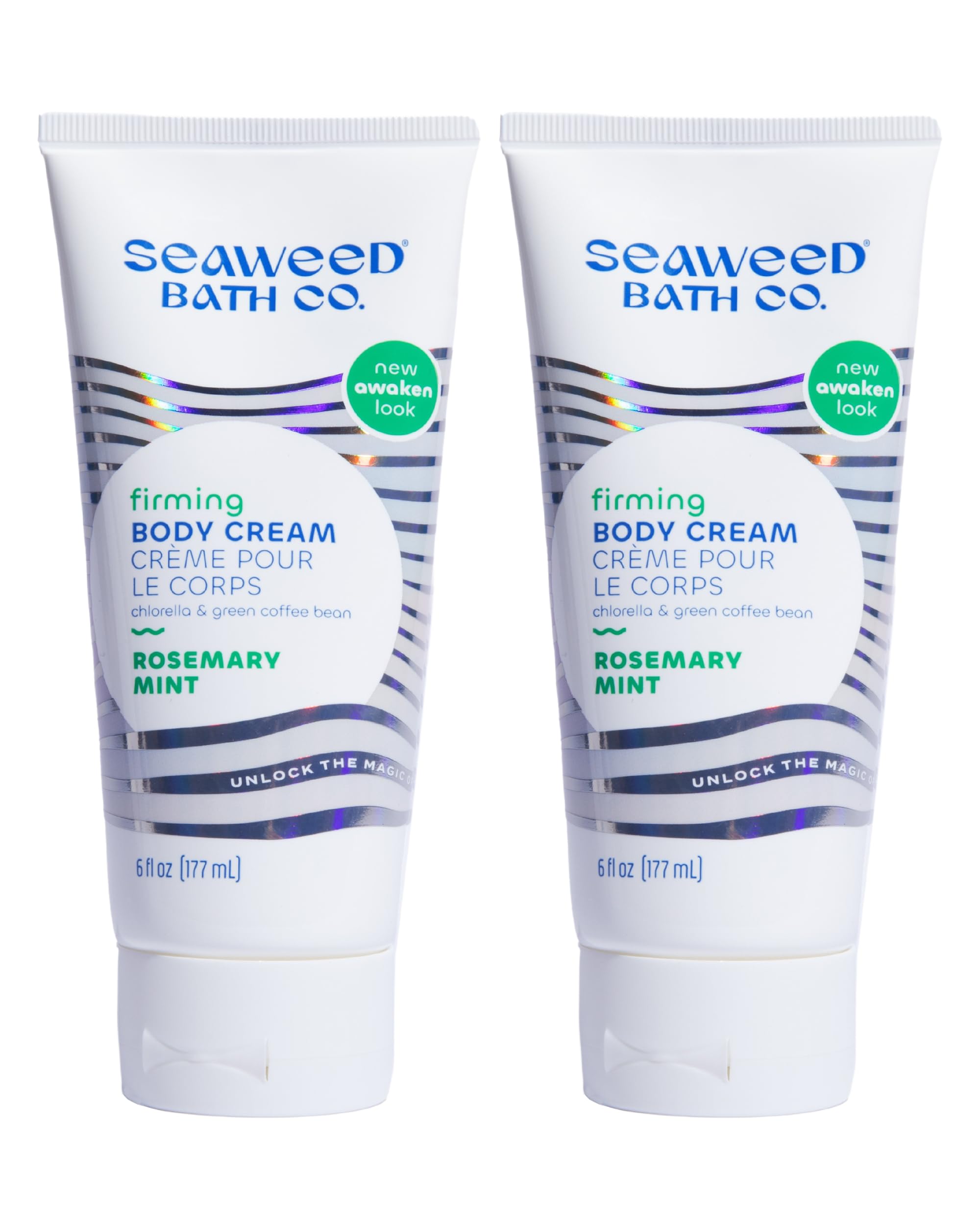 Seaweed Bath Co. Firming Body Cream Rosemary Mint bottle in a two-pack for hydration.