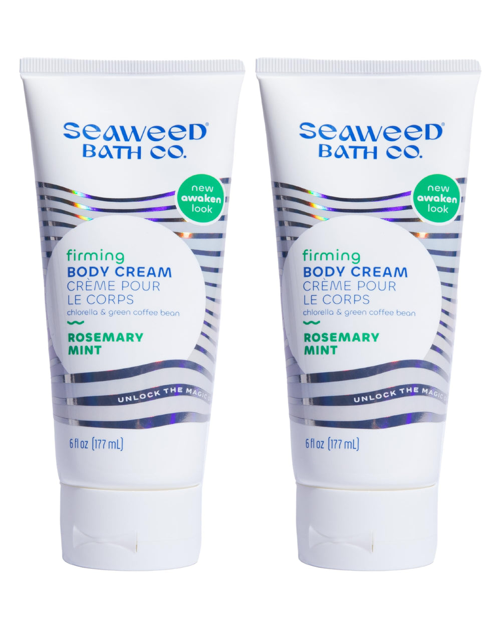 Seaweed Bath Co. Firming Body Cream Rosemary Mint bottle in a two-pack for hydration.