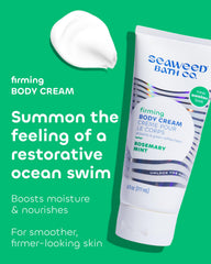 Seaweed Bath Co. Firming Cream texture close-up showing smooth, silky application.