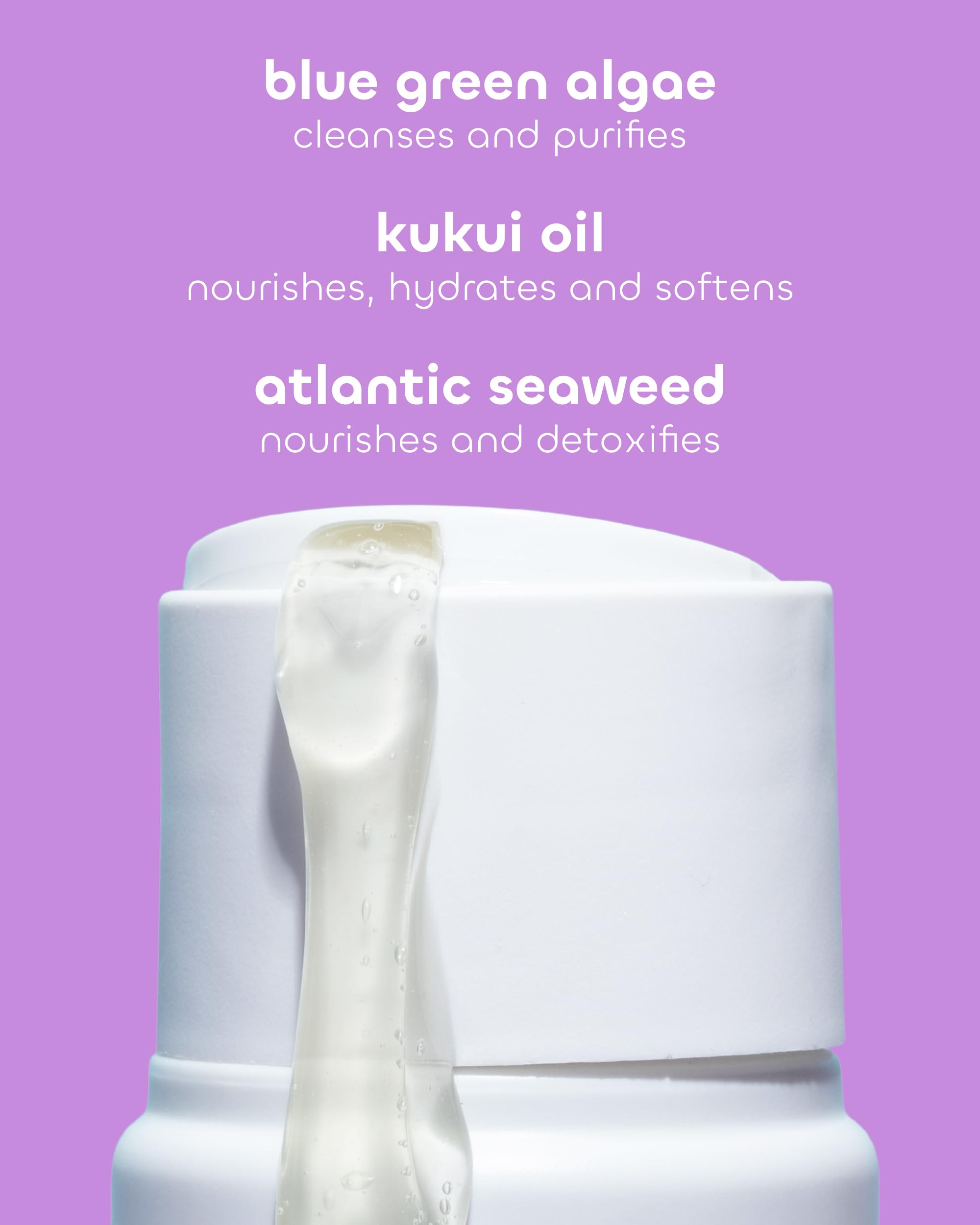 Seaweed Bath Co. Hydrate lavender lather emphasizes rich foam and gentle cleansing.