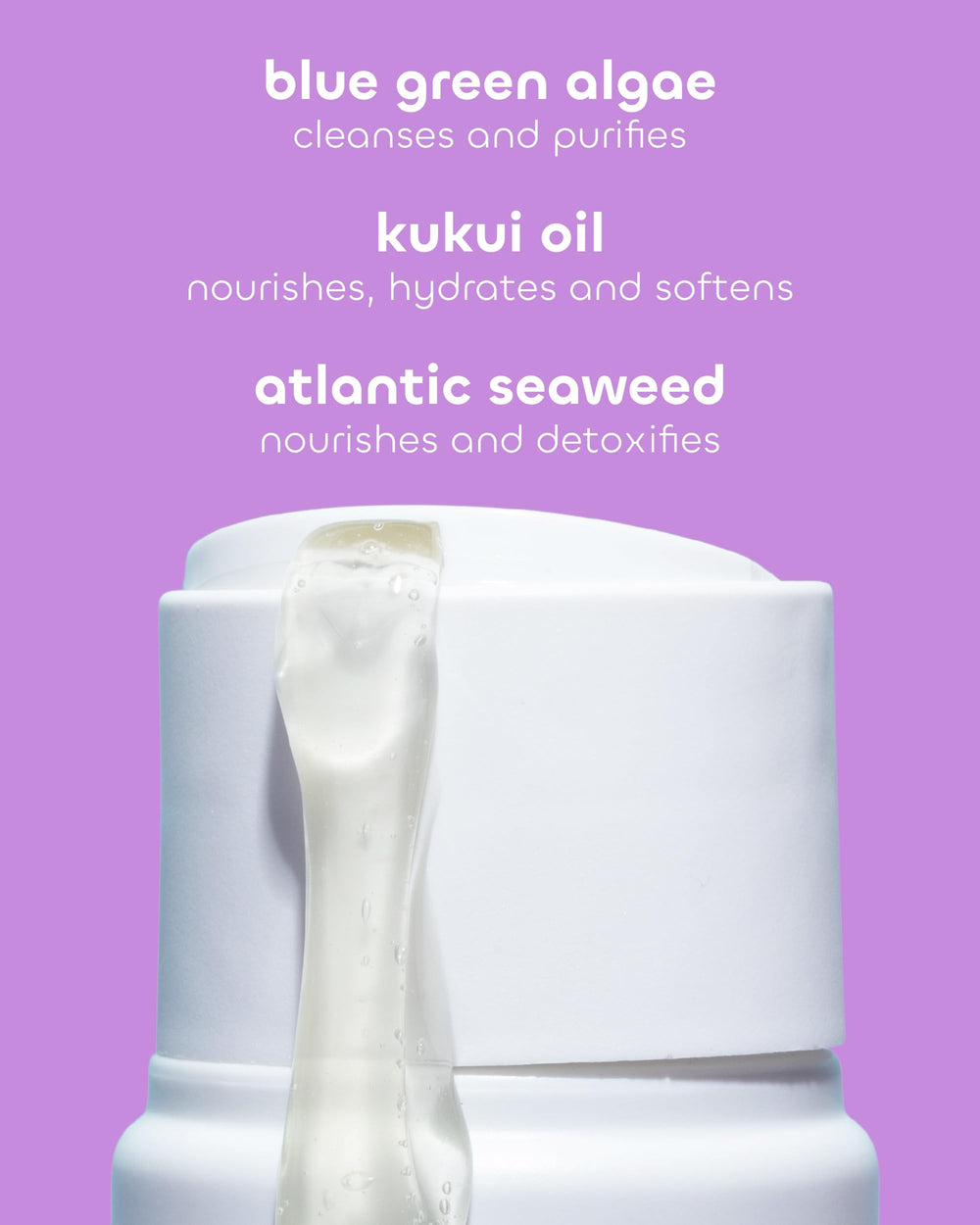 Seaweed Bath Co. Hydrate lavender lather emphasizes rich foam and gentle cleansing.