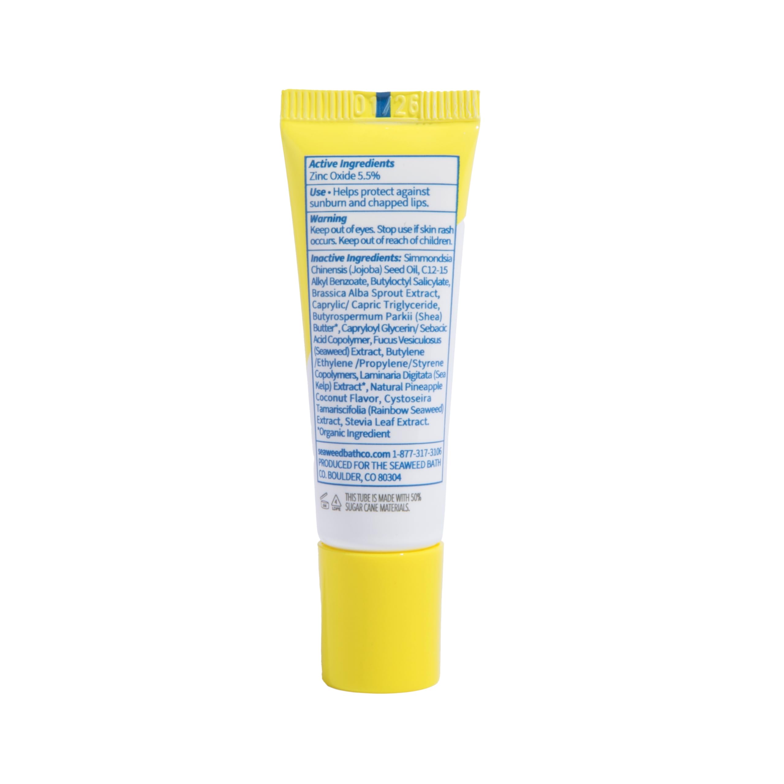 Seaweed Bath Co. hydrating lip shine gloss in a slender tube.