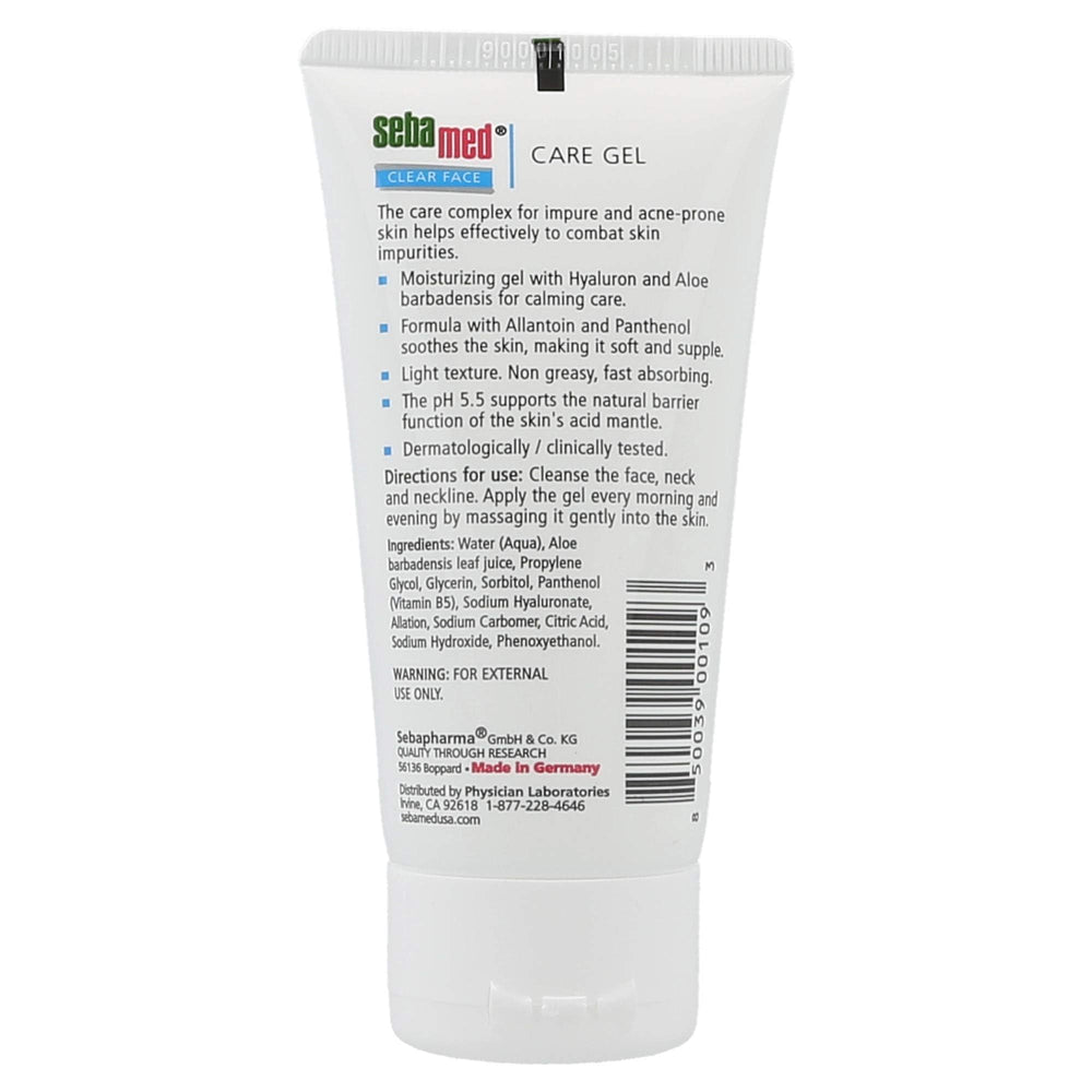 Close-up texture of SEBAMED gel highlighting non-greasy hydration.