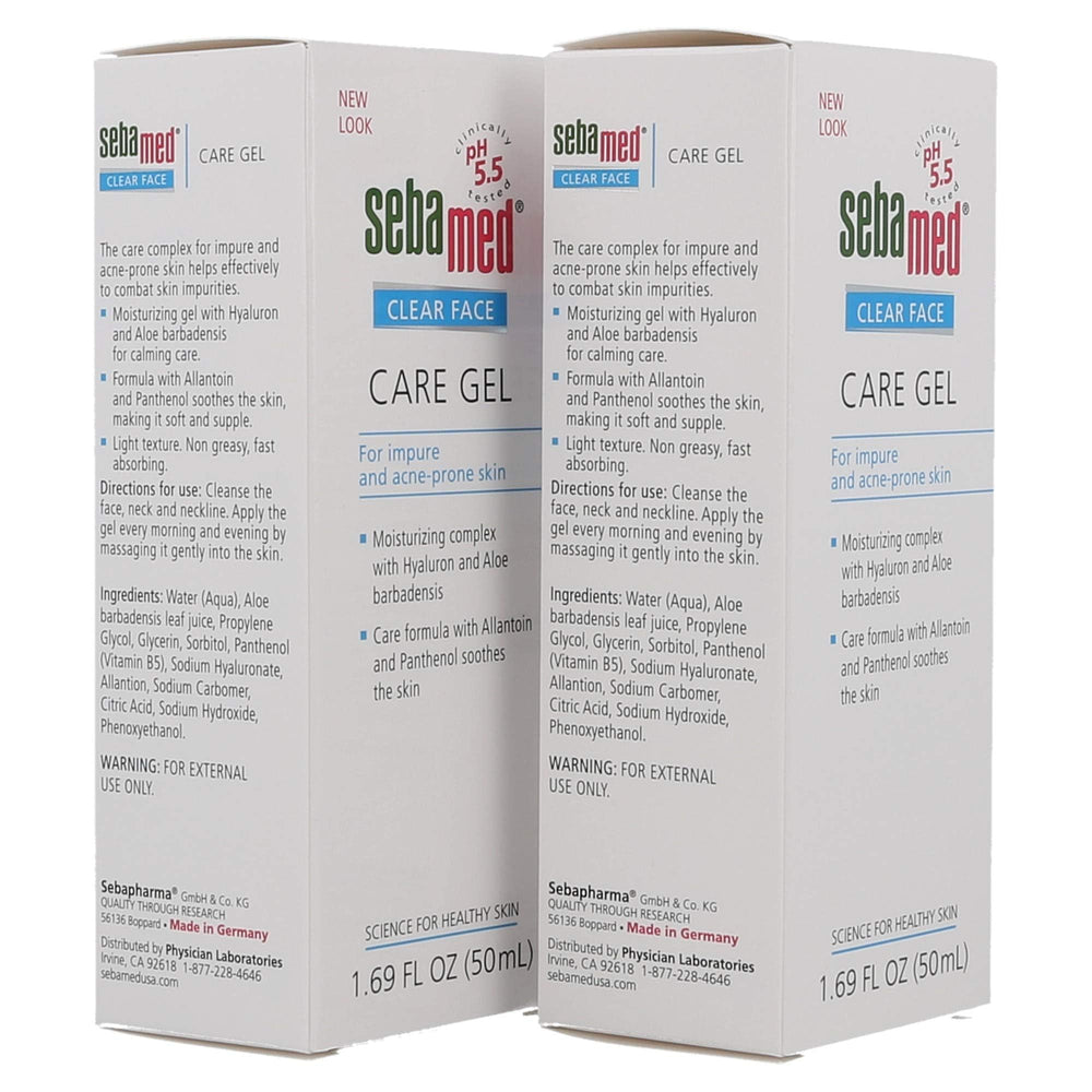 SEBAMED Clear Face Gel with hyaluronic acid and aloe for lasting moisture.