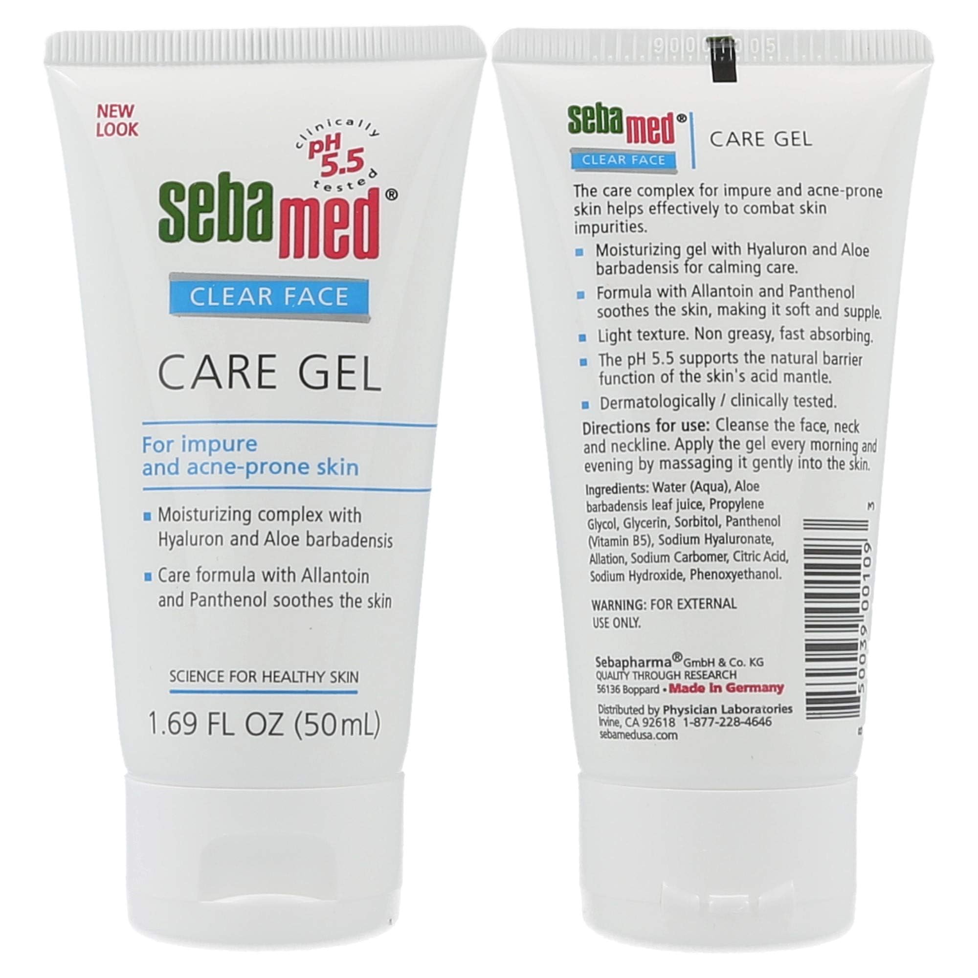 SEBAMED Clear Face Gel texture closeup showing lightweight, non-greasy formula.
