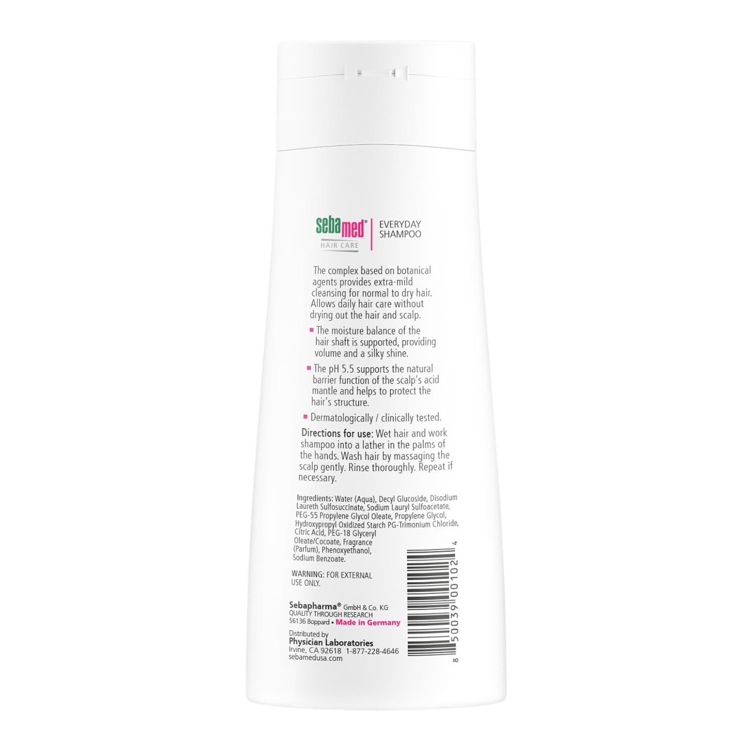 SEBAMED Everyday Shampoo foamy lather close-up provides soap-free care.