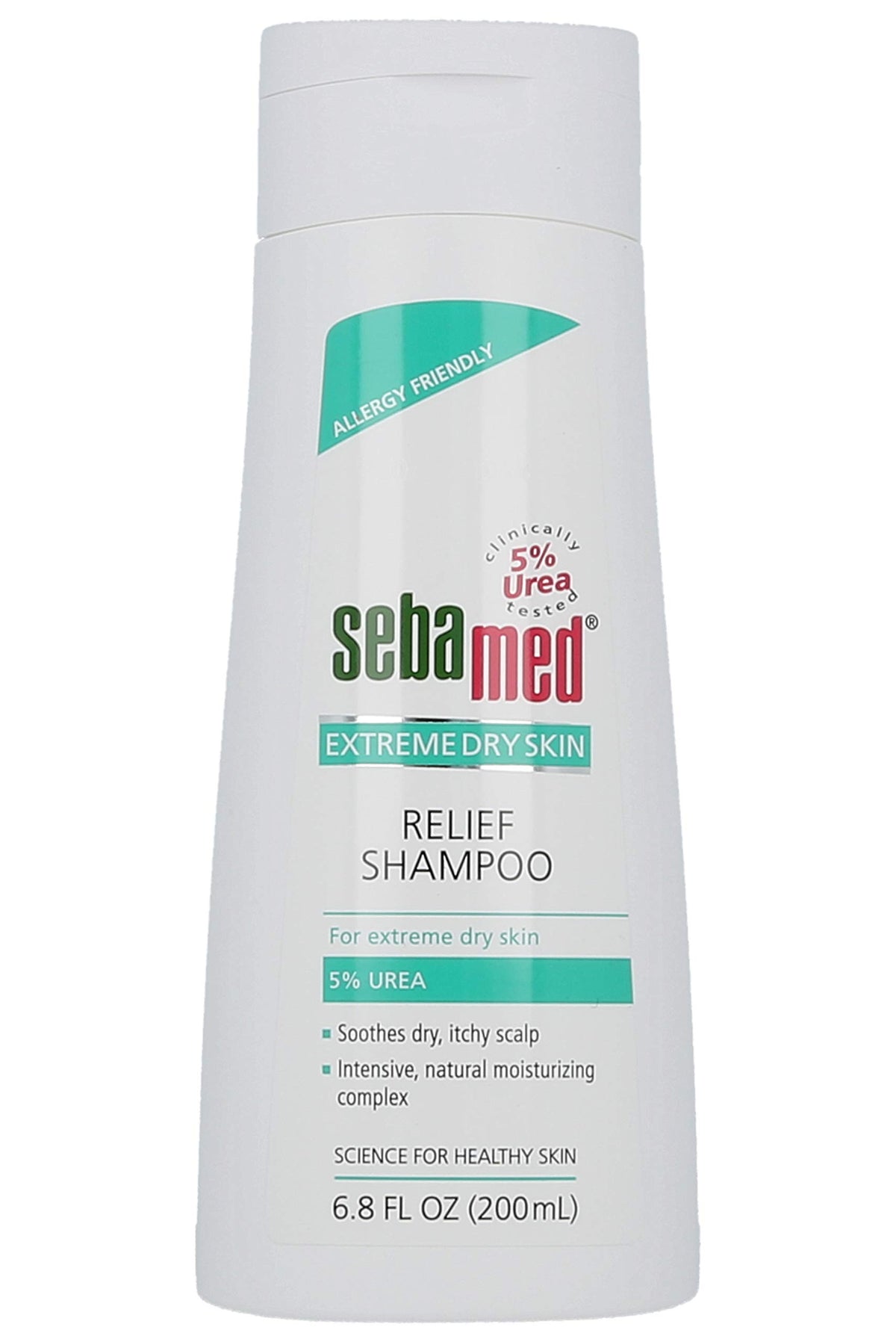 SEBAMED Extreme Dry Skin Relief Shampoo bottle front showing moisturizing formula for dry scalp