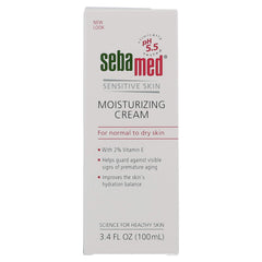 SEBAMED face cream applied to cheek demonstrates gentle absorption.