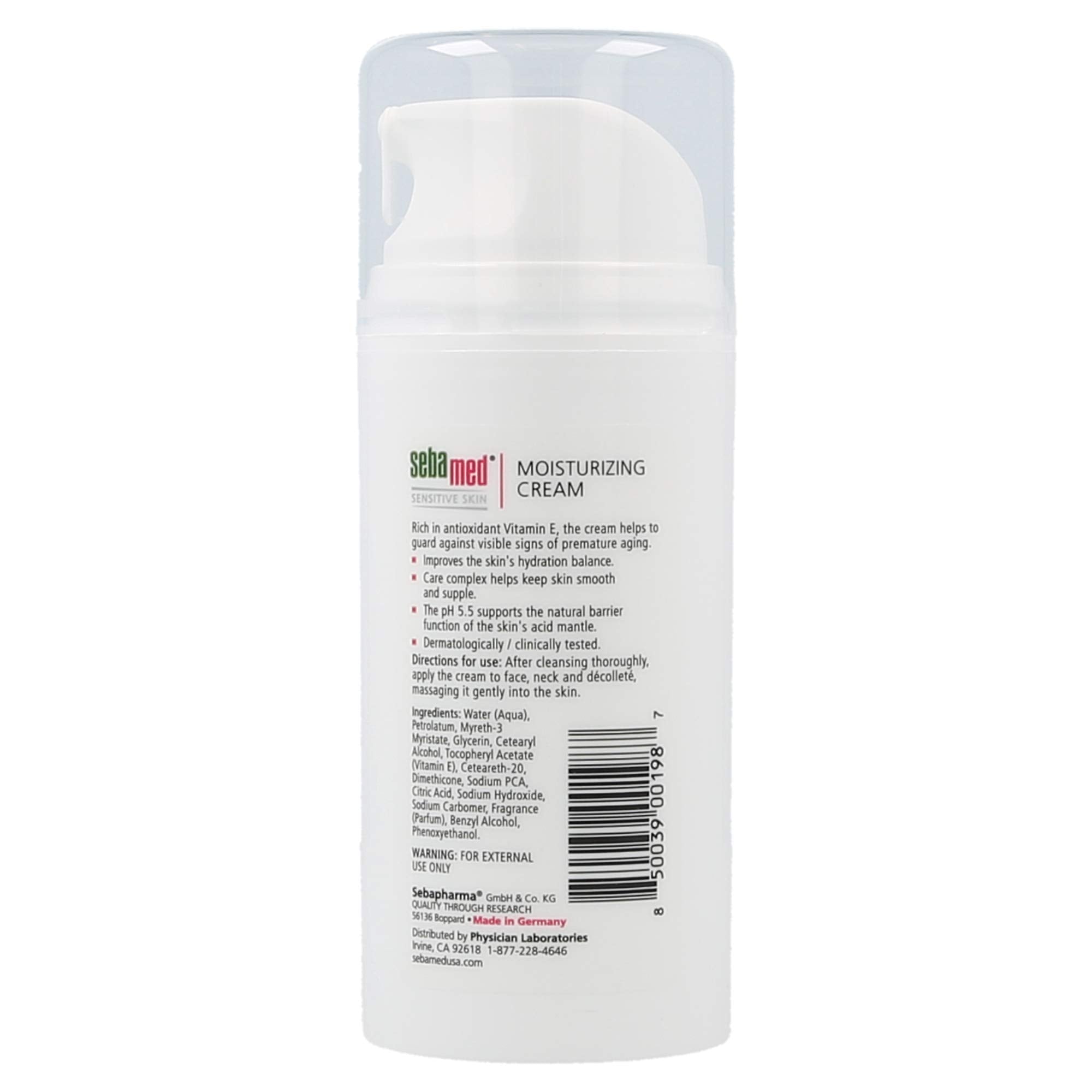 SEBAMED face cream texture closeup showing rich, hydrating formula.
