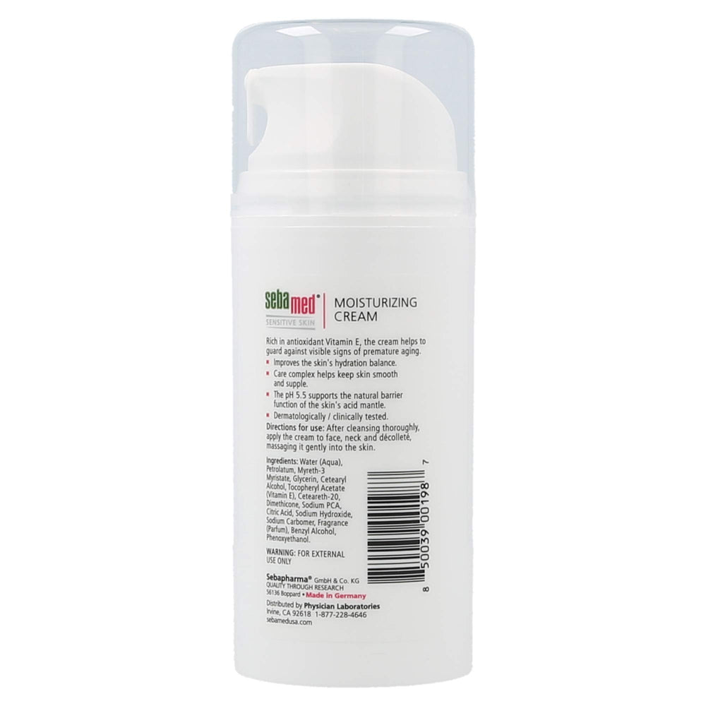SEBAMED face cream texture closeup showing rich, hydrating formula.