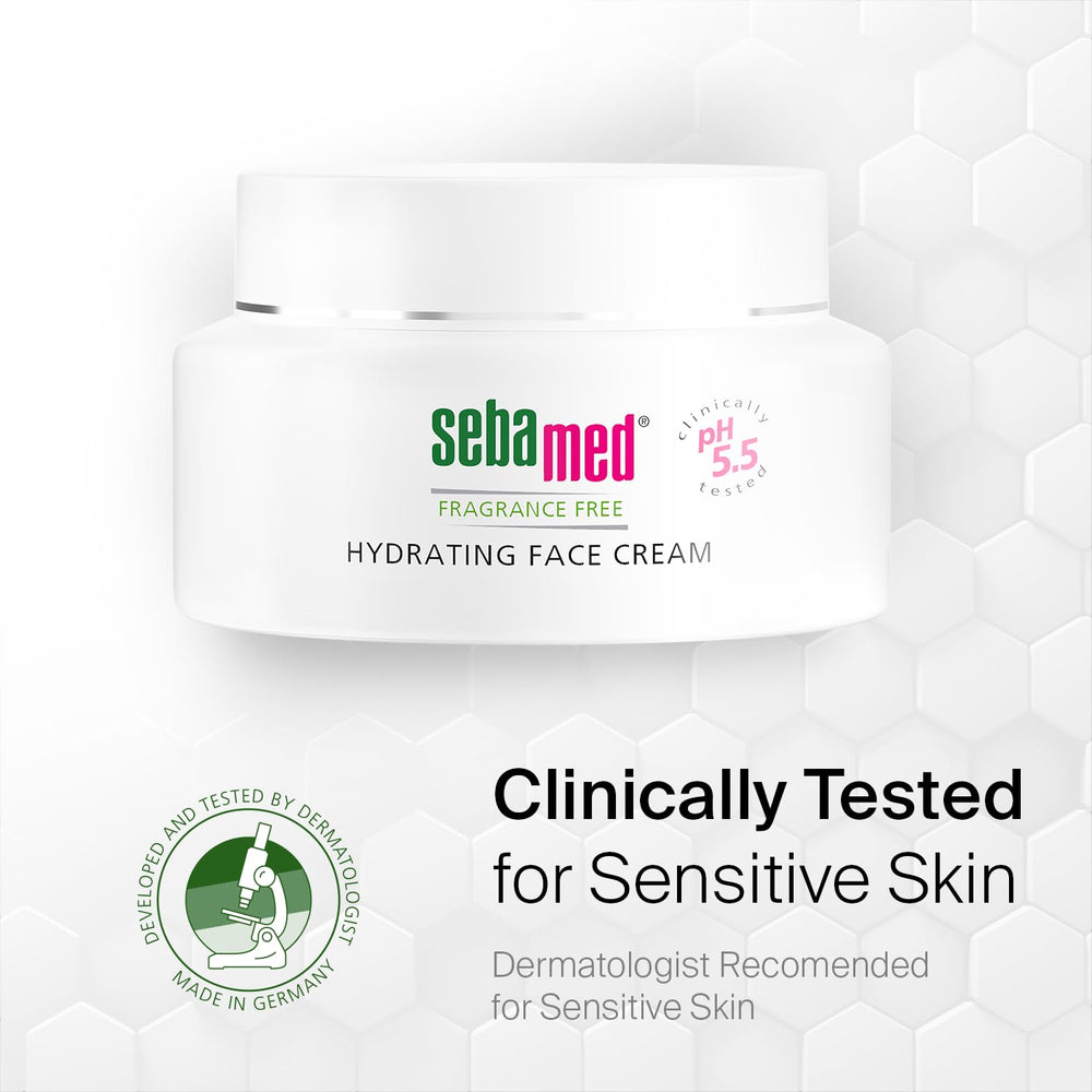 SEBAMED fragrance-free hydrating face cream on bathroom shelf inviting everyday hydration